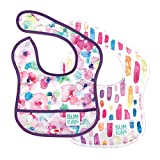 Bumkins Starter Bib, Baby Bib Infant, Waterproof Fabric, Fits Infants and Babies 3-9 Months – Watercolors & Brushstrokes (2-Pack)