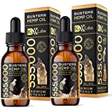 K2xLabs Buster's Organic Hemp Oil 2PACK for Dogs and Pets, 555,000 Max Potency, 4-Months Supply, Made in USA - Perfect Ratio of Omegas 3, 6, 9 - Natural Support for Joints, Calming (555,000, 2Pack)