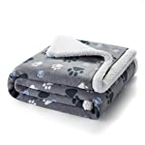 Puppy King Waterproof Pet Blanket, Machine Washable Liquid Pee Proof Blanket for Couch Sofa Bed, Durable 3 Layer Blanket Protector Cover for Small Medium Large Dogs Cats, 55x50 inches, Grey