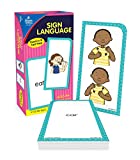 Carson Dellosa American Sign Language Flash Cards—Double-Sided, 122 ASL Signs With Illustrations and Word Associations, Alphabet, Numbers, Feelings, Animals, Food, Practice Set (105 pc)