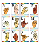 Carson Dellosa American Sign Language Learning Cards—ASL Alphabet Flash Cards with Braille, Letter Sign Illustrations, and Alphabet Letters, Learning Resources (26 pc)