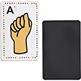 ASL Sign Language Flash Cards, 26 Letters with Gestures, Magnetic Backing