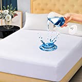 Twin Size Premium Waterproof Mattress Protector, Soft Breathable Mattress Pad Cover, Noiseless Waterproof Bed Cover - Stretch to 16" Safe Fitted Deep Pocket Mattress Protection Cover-Vinyl Free