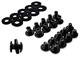 Black Chicago Screws, 1/4 Inch, 50 Pack- For Leather/Kydex Gun Holsters/Clips and Knife Sheaths, Phillips Truss Heads and Open Slotted Fasteners with Rubber Washers/Spacers