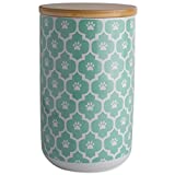 Bone Dry Lattice Collection Pet Bowl & Canister, Canister - 4 x 4 x 6.5", Aqua