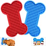 Petbank Dog Peanut Butter Lick Pad Slow Feeder Dog Bowl, Boredom and Anxiety Reducer for Pet Food, Yogurt, Dog Bathing, Dog Grooming and Dog Training-2 Pack