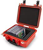 CASEMATIX Graded Card Storage Box Compatible with 22 BGS 35 One Touch 29 PSA Graded Sports Cards , Sleeve Top Loaders, Waterproof Graded Card Display Case with Customizable Card Case Foam and Padlock