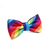 Boys Striped Pre-tied Bow Ties,Rainnbow Adjustable Tuxedo Bowtie For Boy With Multiple Colors,By Fortunatever(11''-18'')