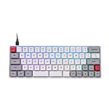 EPOMAKER SK66 60% Keys Wired Gateron Optical Mechanical Gaming Keyboard with RGB Backlight and PBT Heat Sublimation Keycaps (Gateron Optical Brown, Grey White)
