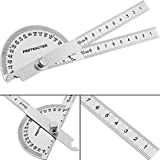 Angle Protractor Angle Finder Ruler Two Arm Stainless Steel Protractor Woodworking Ruler Angle Measure Tool with 0-180 Degrees (10 cm/ 3.94 Inch)