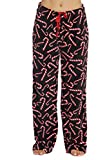 6339-10179-M Just Love Women's Plush Pajama Pants - Petite to Plus Size Pajamas,Black - Candy Cane,Medium