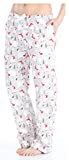 PajamaMania Women's Cotton Flannel Pajama PJ Pants with Pockets, Polar Bears with Scarf, X-Small