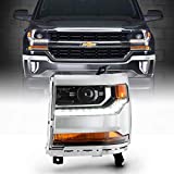 ACANII - For [HID/Xenon Model only] 2016-2018 Chevy Silverado 1500 LED DRL Projector Headlight Headlamp Left Driver Side