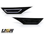 USR UNIQUE STYLE RACING DEPO civic side markers-911 Carrera Style LED Light Bar Smoke Front Bumper Sidemarker Lamp comp. with 2016-2021 Honda Civic Coupe Sedan Hatchback All Models(10thGen White LED)