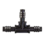 xGarden 3/8" Tee Barbed Connector Fitting for Hydroponics and Drip Tubing - 10 Units per Bag