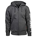 Timberland PRO Men's Big & Tall Honcho Sport Full-Zip Hooded Sweatshirt (Big, Dark Charcoal Heather/White, 3XL Tall