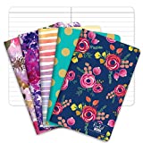 Elan Publishing Company Field Notebook/Pocket Journal - 3.5"x5.5" - Assorted Patterns - Lined Memo Book - Pack of 5