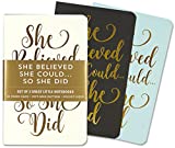 Jotter Mini Notebooks for Bullet Journaling -- She Believed She Could, So She Did (3-Pack) (Interior Dot-Grid Pattern)