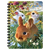 3D LiveLife Jotter - Bunnies from Deluxebase. Lenticular 3D Bunny 6x4 Spiral Notebook with plain recycled paper pages. Artwork licensed from renowned artist David Penfound