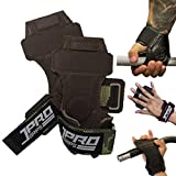 JPRO Heavy Duty Weight Lifting Grips / Hook for Men / Women with Wrist Straps and Patented Finger Loop Tech Pro+ Handcrafted for the Ultimate Secure non-slip Grip - All In One Power Pad Grips /Gloves.