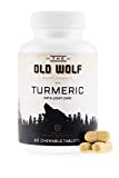 Turmeric Curcumin Joint Supplement for Dogs: Pain Relief & Anti Inflammatory Support with Glucosamine, Chondroitin Porcine, MSM, Hyaluronic Acid, Piperine & Turmeric Root Blend - 60 Chewable Tablets