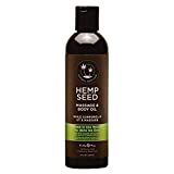 Hemp Seed Massage & Body Oil, Naked in The Woods Scent - 8 fl. oz. - Nourishing, Moisturizing Massage Oil - Hemp Seed, Apricot, Grapeseed & Sweet Almond Oil - Vegan & Cruelty Free