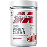 Whey Protein Powder MuscleTech Clear Whey Protein Isolate Whey Isolate Protein Powder for Women & Men Clear Protein Drink 22g of Protein, 90 Calories Arctic Cherry Blast, 1.1lb (19 Servings)