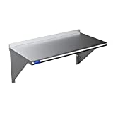 Metal Shelf | Stainless Steel Wall Mount Floating NSF Shelving for Commercial Restaurant, Kitchen, Laundry Room, Food Truck