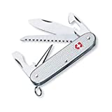 Victorinox Swiss Army Farmer Pocket Knife (Silver Alox Ribbed) , 93mm