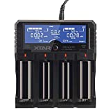 LCD Display Speedy Universal Battery Charger, XTAR DRAGON VP4 Plus Smart Charger with Probes Car Charger for Rechargeable Batteries Ni-MH Ni-Cd A AA AAA SC, Li-ion 18650 26650 26500 22650 18490 17670