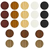 VIWIEU PVC Cover Caps Adhesive Screw Hole Sticker 378 PCS for Wall Vinyl Furniture Repairing, 7 Colors Waterproof Wood Textured Plastic Cover for Cabinets Bookcase Desk Countersunk Screws Cam Lock