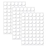 3 Sheets Screw Hole Stickers, 54 in 1 Self Adhesive Screw Covers Caps PVC Material Dustproof Sticker for Wooden Furniture Accessories (0.83inch/21mm, White)