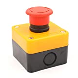 Baomain Red Sign Emergency Stop Switch Push Button Weatherproof Push Button Switch 660V with Box