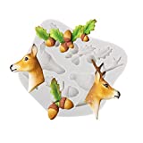 1PCS Pair Deer Head&Acorn Cup Cake Decorating Chocolate Mould Silicone Fondant Molds for Soaps Candy Chocolate Gummies Clay Making Cake Molds Baking Molds Kitchen Accessories Tools