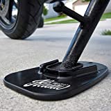 KiWAV Motorcycle Kickstand Pad Plate Support Accessory - Black - Soft Ground, Grass, Hot Pavement, Outdoor Parking, Anti Sinking