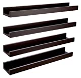 Kiera Grace Modern Floating-Shelves, 4 x 23 x 2 inches, Pack of 4, Espresso