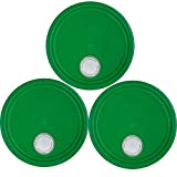 5 Gallon Bucket Lids, Green Reike Flex Spout Plastic Bucket and Pail Lid-UN Rated-3 Pack