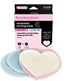 Bamboobies Women’s Nursing Pads, Reusable and Washable, Blue and Light Pink, 3 Regular Pairs and 1 Overnight Pairs, Leak-Proof Pads for Breastfeeding, 4 Pairs