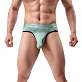 Mens Bulge Ball Pouch Underwear Sexy Boxer Briefs Underpants Bikini Shorts Trunks Thong Knickers Underpants Shorts Green XL
