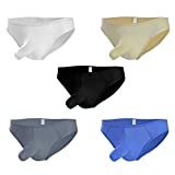 Andongnywell 5 Pack Elephant nose JJ underwear ice silk men's briefs underwears Knickers Lingerie panties (Assorted Colors,Large)