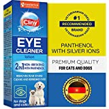 Cliny Universal Pet Eye Wash Cleaner for Dogs & Cats - Natural Gentle Eye Infection Treatment - Tear Stain & Dirt Crust and Discharge Remover Drops - Prevents and Controls Irritation