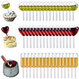 Yopay 300 Pieces Cupcake Pipettes Squeeze Dropper, Disposable Liquid Strawberry Transfer Injectors Pipettes Infusers for Chocolate, Moveland Cupcakes, (Heart Shape, Round, Rectangular), Clear
