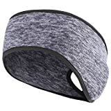 Women’s Ponytail Headband Ear Warmer Head Wrap Yoga Hair Band Running Sweatband (Charcoal-gray)