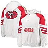 Starter Men's White/Scarlet San Francisco 49ers Thursday Night Lights Half-Snap Hoodie Jacket