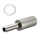 FERRODAY 0.5 Micron Diffusion Stone Stainless Steel Aeration Stone Carbonating Stone with 1/4" Barb for Homebrew Wine Beer Soda Air Stone 0.5 Micron + 20 Inch Silicone Hose