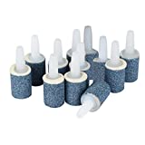 Pawfly 0.6 Inch Air Stones Cylinder 12 PCS Bubble Diffuser Airstones for Aquarium Fish Tank Pump Grey