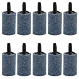 Pawfly 10 PCS Air Stone Cylinder 1.2 Inches Bubble Diffuser Airstones for Aquarium Fish Tank Pump