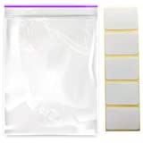 2" x 3" (100 Pcs) Small Bags with 100 Pcs Stickers Labels - 2 Mil Reclosable Zipper Storage Plastic Bags for Jewelry, Pills, Beads etc