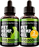 (2 Pack) Hemp Oil for Dogs and Cats - Anxiety, Stress, Pain - Dog Calming Aid - Hip and Joint Support Relief -and Skin Health - Rich in Omega 3-6-9 - Pet Hemp Oil Drops Treats - Made in USA