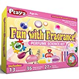 Playz Fun with Fragrance Perfume Making Science Kit for Kids - 13+ STEM Experiments & DIY Activities to Learn the Chemistry Behind Perfumes with 36 Page Lab Guide & 27+ Tools and Ingredients for Girls